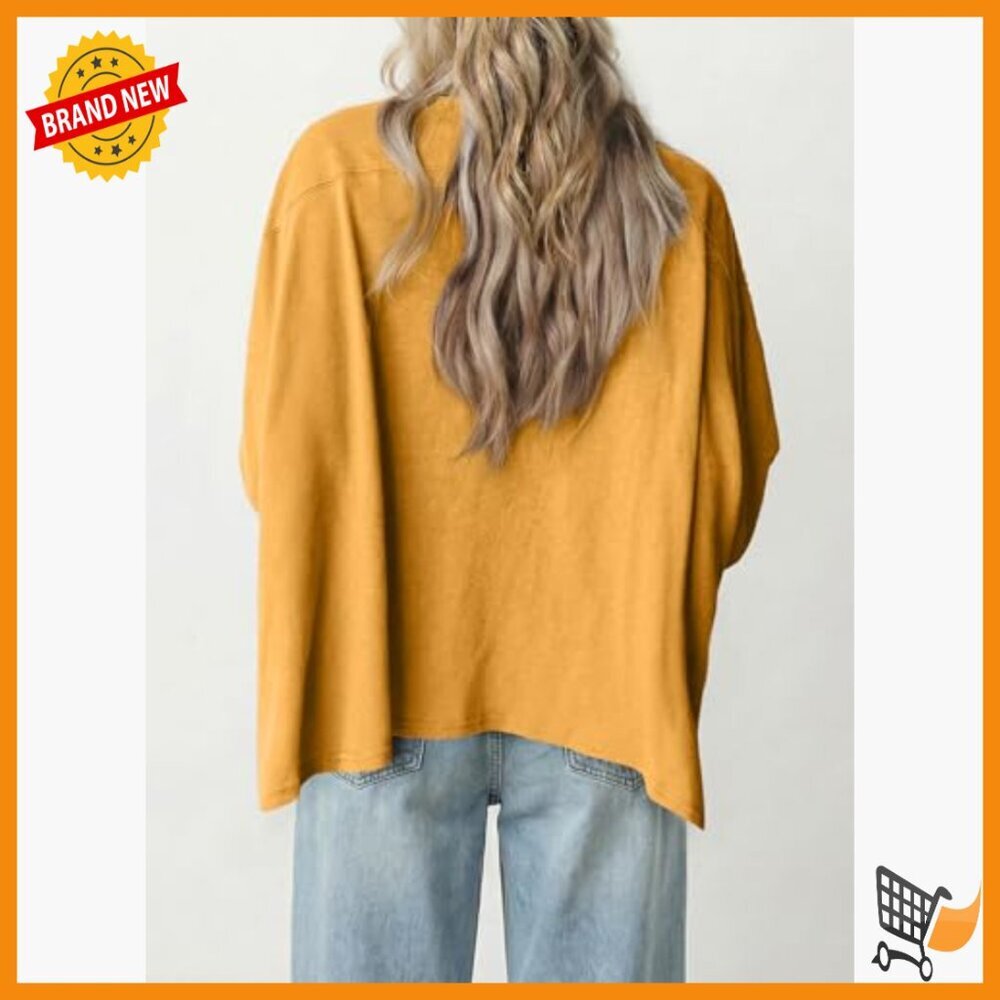 Oversized Embroidered Summer Blouse Casual Beach Vacation Top - Picture 5 of 7